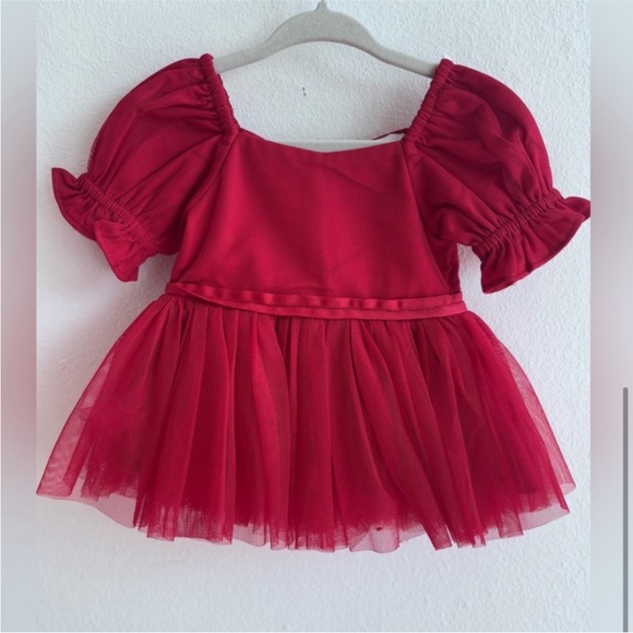 Ivy City Co Red Ballerina Dress size Small with 0-3 months mini ❤️ - Picture 4 of 4